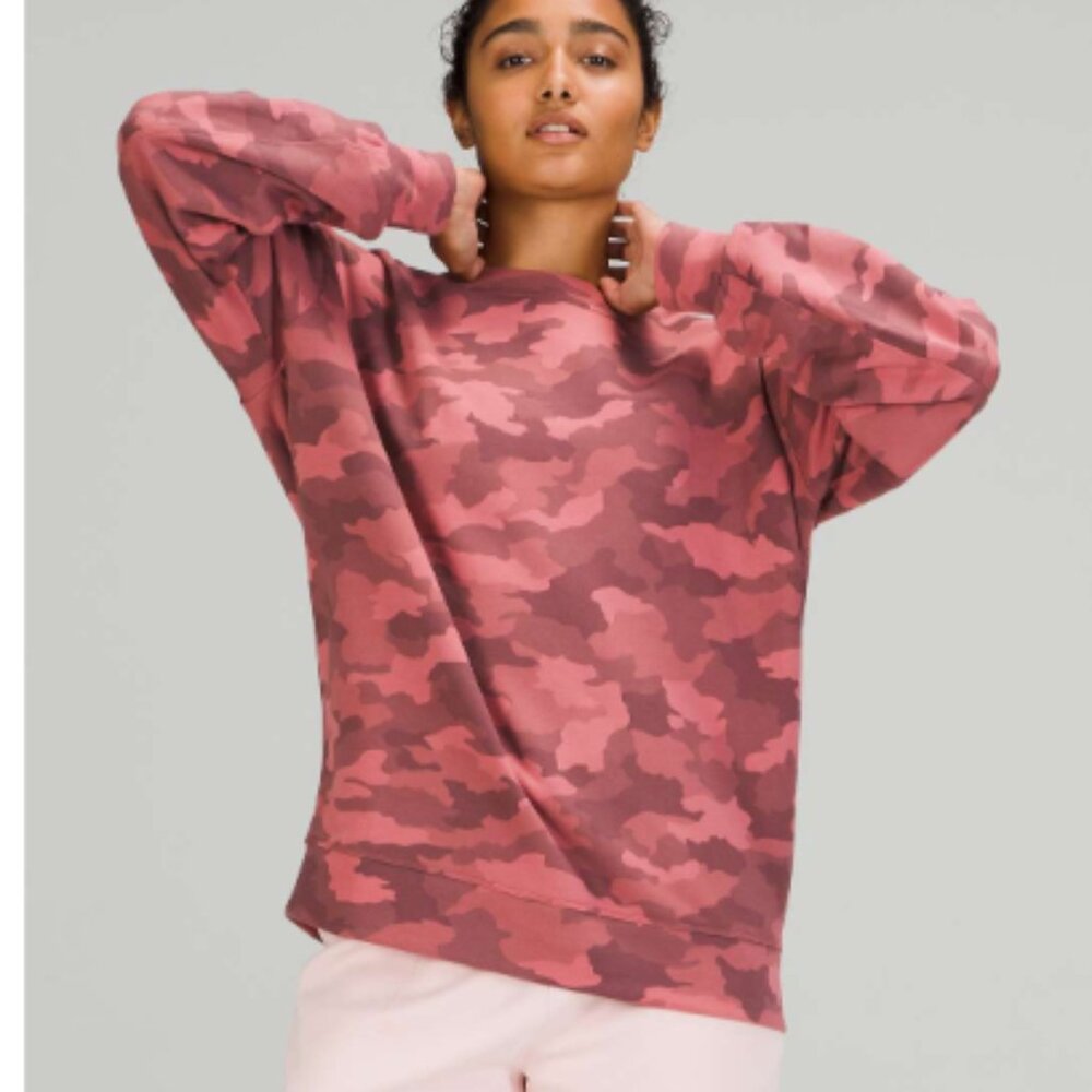 Lululemon Perfectly Oversized Crew- SIZE 6 Heritage 365 Camo Brier Rose Multi